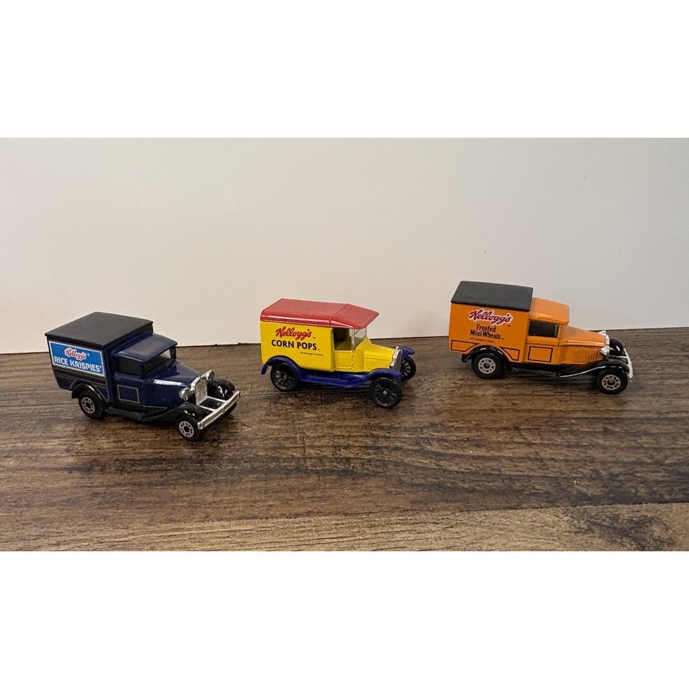 Vintage Matchbox Kellogg's Ford Truck Lot Corn Pops Krispies Frosted Mini Wheats